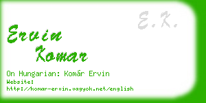 ervin komar business card