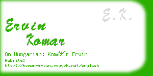 ervin komar business card